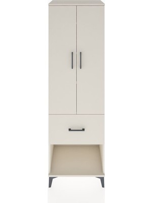 Hyperion Dolap 4 Raflı Tek Çekmeceli 2 Kapaklı 60X44X195 Aytaşı-Aytaşı