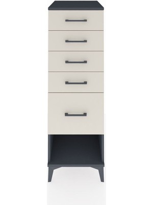 Kronos Dolap 5 Çekmeceli 44X59X134 Antrasit-Aytaşı