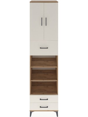Hyperion Dolap 5 Raflı 3 Çekmeceli 2 Kapaklı 60X44X243 Çam-Aytaşı