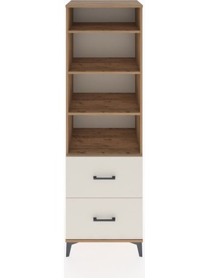 Hyperion Dolap 4 Raflı 2 Çekmeceli 60X44X195 Çam-Aytaşı