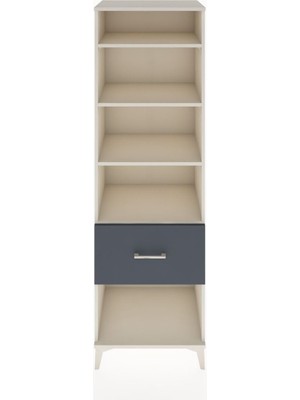 Hyperion Dolap 4 Raflı Tek Çekmeceli 60X44X195 Aytaşı-Antrasit