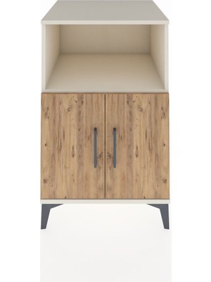 Kronos Komodin 2 Raflı 2 Kapaklı 60X59X96 Aytaşı-Çam