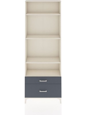 Arges Dolap 4 Raflı 2 Çekmeceli 88X30X243 Aytaşı-Antrasit