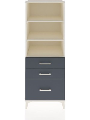 Hyperion Dolap 3 Raflı 3 Çekmeceli 60X44X163 Aytaşı-Antrasit