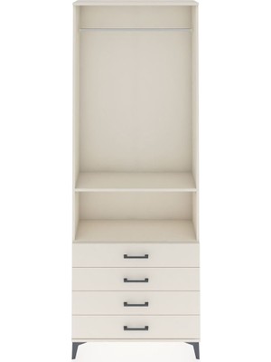 Arges Dolap 2 Raflı 4 Çekmeceli Tek Askılı 88X30X243 Aytaşı-Aytaşı