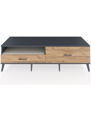 Kronos Tv Ünitesi Tek Raflı 2 Çekmeceli  176X59X51 Antrasit-Aytaşı/çam