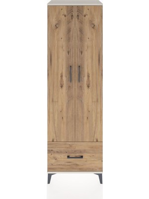 Hyperion Dolap 5 Raflı Tek Çekmeceli 2 Kapaklı 60X44X195 Aytaşı-Çam