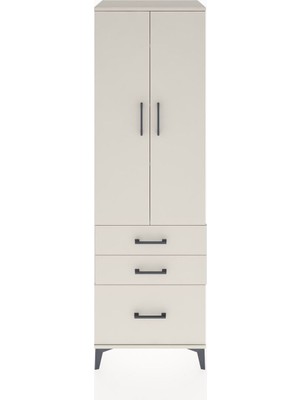 Hyperion Dolap 4 Raflı 3 Çekmeceli 2 Kapaklı 60X44X195 Aytaşı-Aytaşı