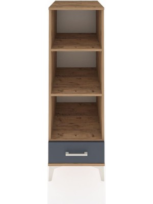 Kronos Dolap 3 Raflı Tek Çekmeceli 44X59X134 Çam-Antrasit