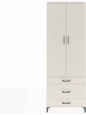 Arges Dolap Tek Raflı 3 Çekmeceli Tek Askılı 88X30X243 Aytaşı-Aytaşı