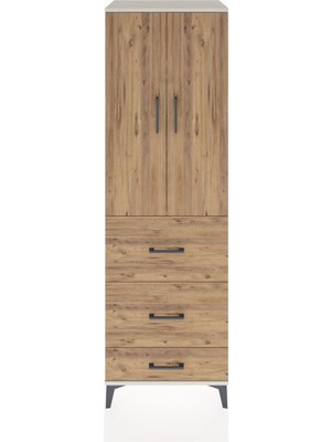 Hyperion Dolap 3 Raflı 3 Çekmeceli 2 Kapaklı 60X44X195 Aytaşı-Çam