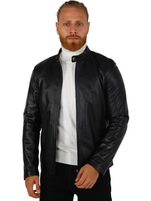 Dik Yaka Suni Deri Ceket 38012