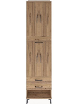 Hyperion Dolap 3 Raflı 3 Çekmeceli 4 Kapaklı 60X44X243 Çam-Çam