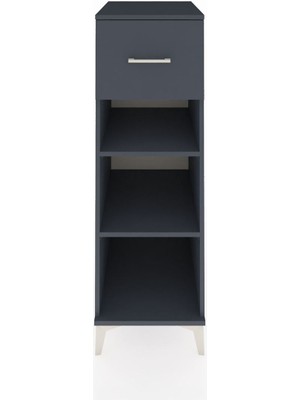 Kronos Dolap 2 Raflı Tek Çekmeceli 44X59X134 Antrasit-Antrasit