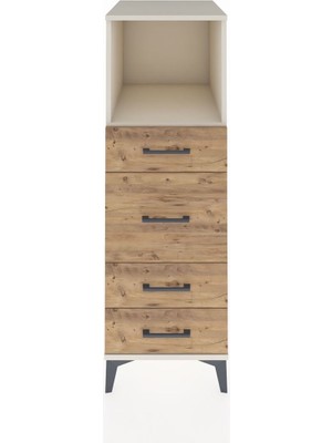 Kronos Dolap Tek Raflı 4 Çekmeceli 44X59X134 Aytaşı-Çam