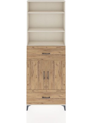 Arges Dolap 5 Raflı 2 Çekmeceli 2 Kapaklı 88X30X243 Aytaşı-Çam