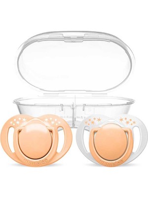 Powder Blush Saklama ve Sterilizasyon Kutulu 6+ Ay 2'li Ortodontik Emzik