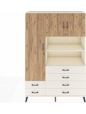 Hyperion Dolap 8 Raflı 6 Çekmeceli 3 Kapaklı 132X44X195 Aytaşı-Çam/aytaşı