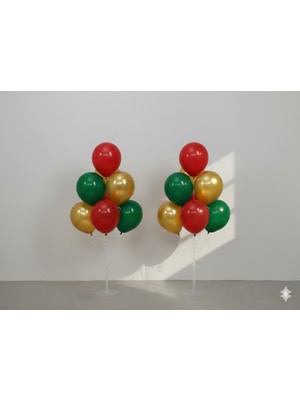 Yılbaşı 2 Adet Balon Standı ve 15 Adet Balon Set