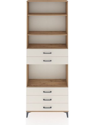 Arges Dolap 4 Raflı 5 Çekmeceli 88X30X243 Çam-Aytaşı