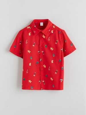 Lc Waikiki Yeni Sezon Yılbaşı Temalı Poplin Erkek Çocuk Gömlek