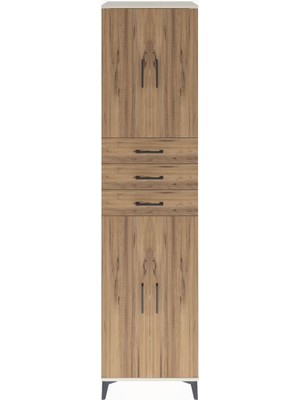 Hyperion Dolap 5 Raflı 3 Çekmeceli 4 Kapaklı 60X44X243 Aytaşı-Çam