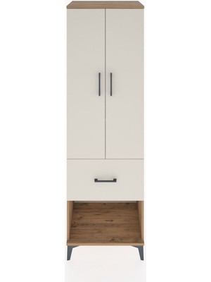 Hyperion Dolap 2 Raflı Tek Çekmeceli Tek Askılı 60X44X195 Çam-Aytaşı