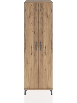 Hyperion Dolap 5 Raflı 2 Kapaklı 60X44X195 Çam-Çam