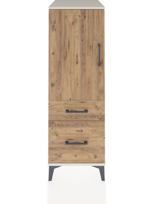 Kronos Dolap 2 Raflı 2 Çekmeceli Tek Kapaklı 44X59X134 Aytaşı-Çam
