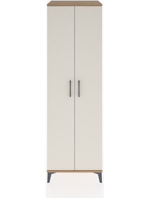 Hyperion Dolap 3 Raflı 2 Kapaklı Tek Askılı 60X44X195 Çam-Aytaşı