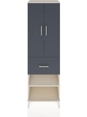 Hyperion Dolap 4 Raflı Tek Çekmeceli 2 Kapaklı 60X44X195 Aytaşı-Antrasit