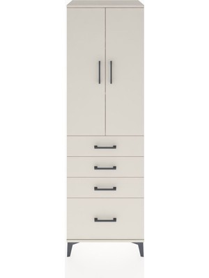 Hyperion Dolap 3 Raflı 4 Çekmeceli 2 Kapaklı 60X44X195 Aytaşı-Aytaşı
