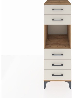 Kronos Dolap Tek Raflı 5 Çekmeceli 44X59X134 Çam-Aytaşı