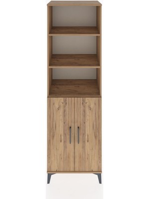 Hyperion Dolap 4 Raflı 2 Kapaklı 60X44X195 Çam-Çam