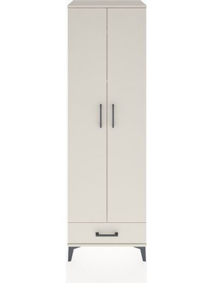 Hyperion Dolap 5 Raflı Tek Çekmeceli Tek Askılı 60X44X195 Aytaşı-Aytaşı