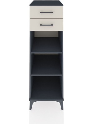Kronos Dolap 2 Raflı 2 Çekmeceli 44X59X134 Antrasit-Aytaşı