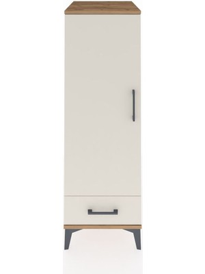 Kronos Dolap 3 Raflı Tek Çekmeceli Tek Kapaklı 44X59X134 Çam-Aytaşı