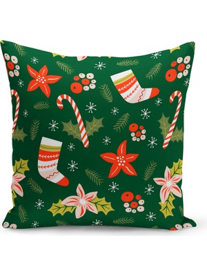 Yılbaşı Serisi Çift Tarafı Dijital Baskılı Kırlent Kılıfı (Christmas Noel Cushion Cover)