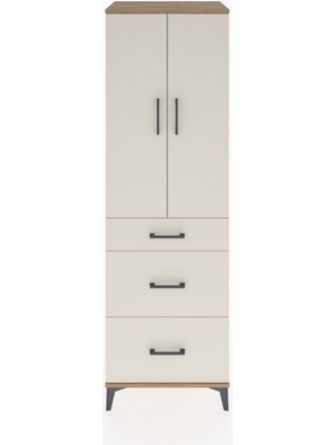 Hyperion Dolap 3 Raflı 3 Çekmeceli 2 Kapaklı 60X44X195 Çam-Aytaşı