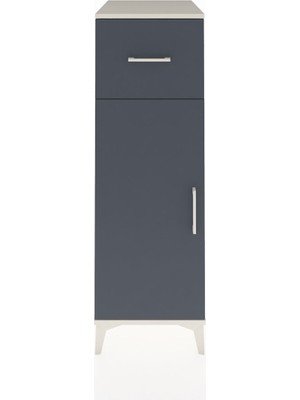 Kronos Dolap 2 Raflı Tek Çekmeceli Tek Kapaklı 44X59X134 Aytaşı-Antrasit