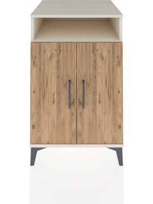 Kronos Komodin 3 Raflı 2 Kapaklı 60X59X96 Aytaşı-Çam