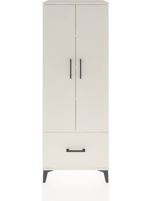 Hyperion Dolap 4 Raflı Tek Çekmeceli 2 Kapaklı 60X44X163 Aytaşı-Aytaşı