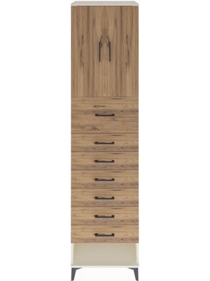Hyperion Dolap 2 Raflı 7 Çekmeceli 2 Kapaklı 60X44X243 Aytaşı-Çam