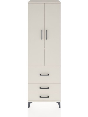 Hyperion Dolap 2 Raflı 3 Çekmeceli Tek Askılı 60X44X195 Aytaşı-Aytaşı