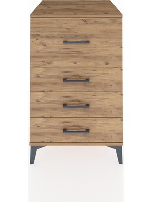 Kronos Komodin 4 Çekmeceli 60X59X96 Çam-Çam