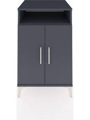 Kronos Komodin 3 Raflı 2 Kapaklı 60X59X96 Antrasit-Antrasit