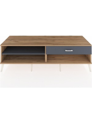 Kronos Tv Ünitesi Tek Raflı Tek Çekmeceli  176X59X51 Çam-Antrasit/antrasit