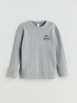 Lc Waikiki Yeni Sezon Bisiklet Yaka Baskılı Erkek Çocuk Triko Kazak