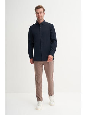 Cazador 23145 Lacivert Erkek Fitilli Regular Fit Gömlek