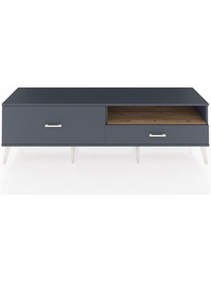 Hyperion Tv Ünitesi Tek Raflı 2 Çekmeceli  176X44X51 Antrasit-Çam/antrasit